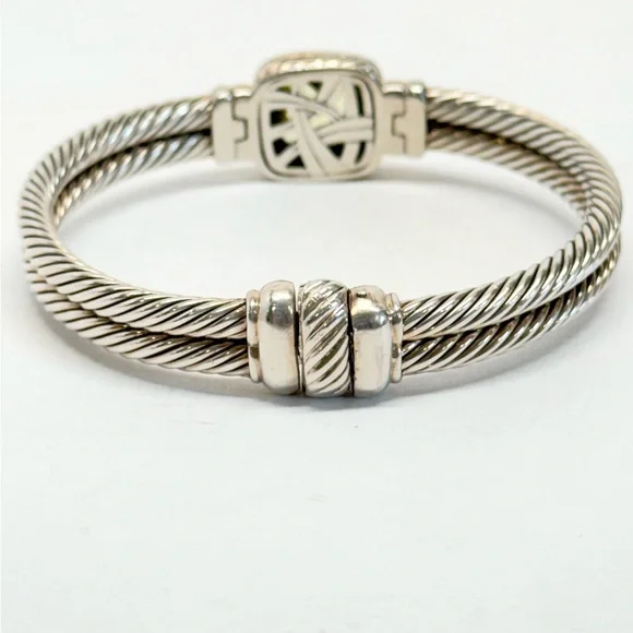 David Yurman .925 Lemon Citrine Diamond Albion Cable Bracelet - Picture 6 of 10